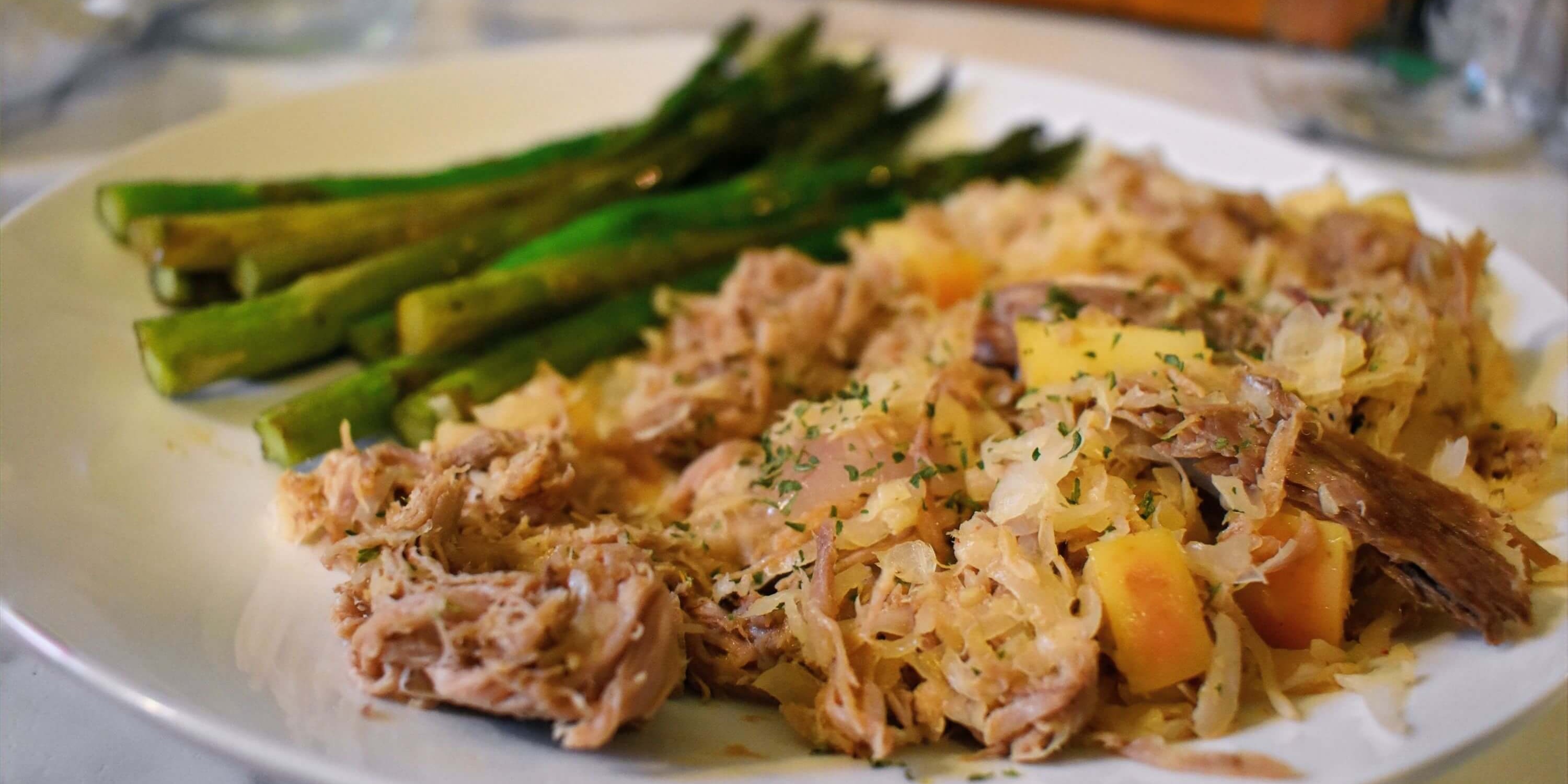 Pork, Apple, and Sauerkraut Skillet