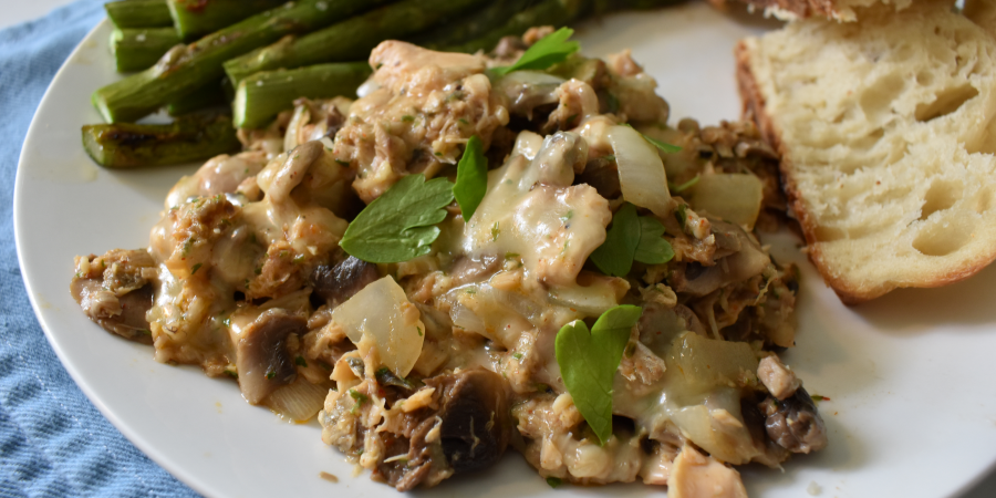 Canned Salmon and Mushrooms Skillet