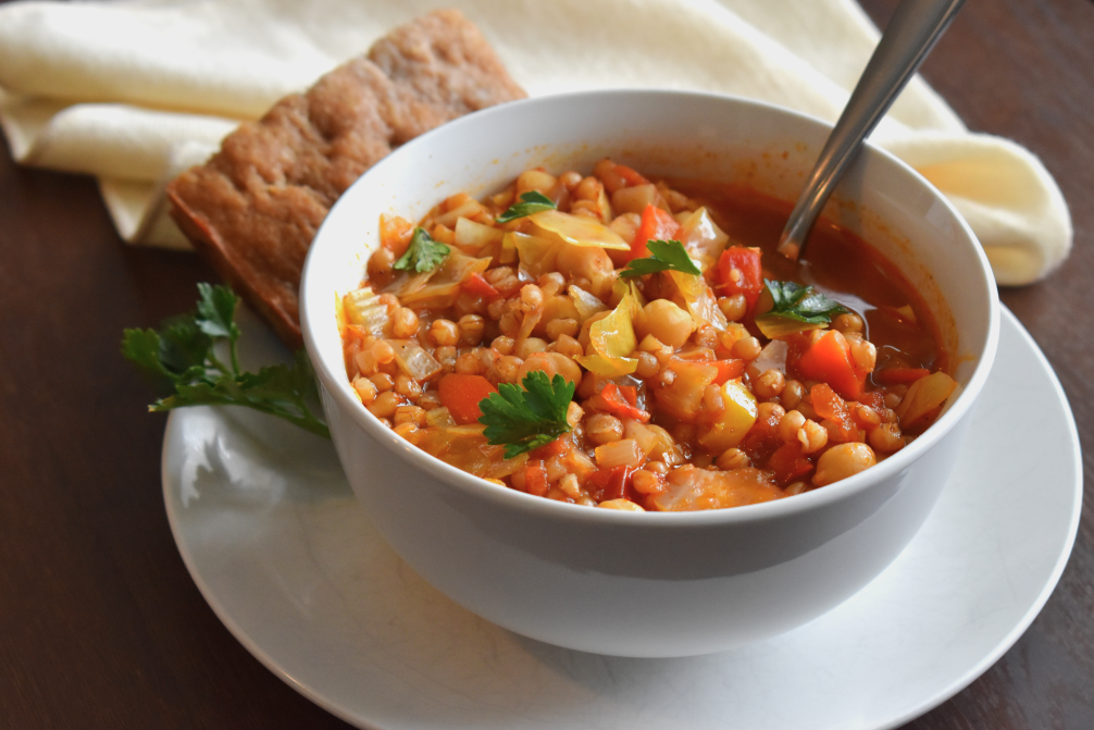 Wheatberry & Chickpea Soup