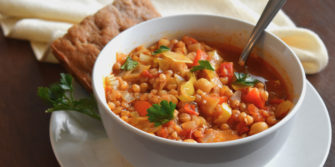 Wheatberry & Chickpea Soup