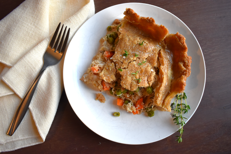 Chicken Pot Pie in a Casserole Dish (Feeds a Crowd!)